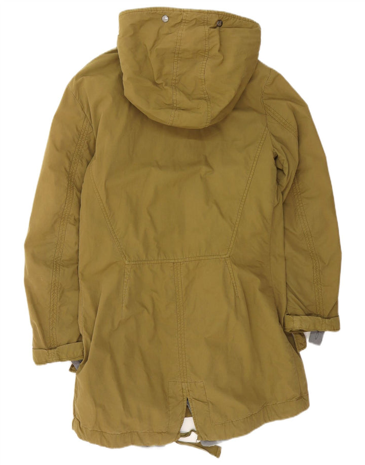 Vintage damska kurtka Sherpa Parka z kapturem, EU 40, średnia bawełna khaki