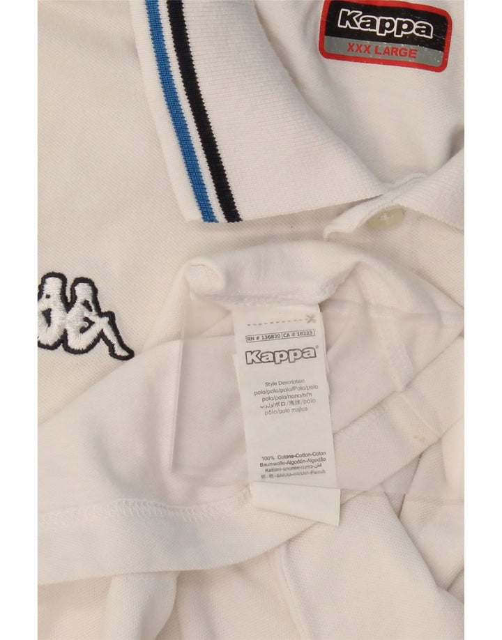 KAPPA Mens Polo Shirt 3XL White Cotton Vintage Kappa and Second-Hand Kappa from Messina Hembry 