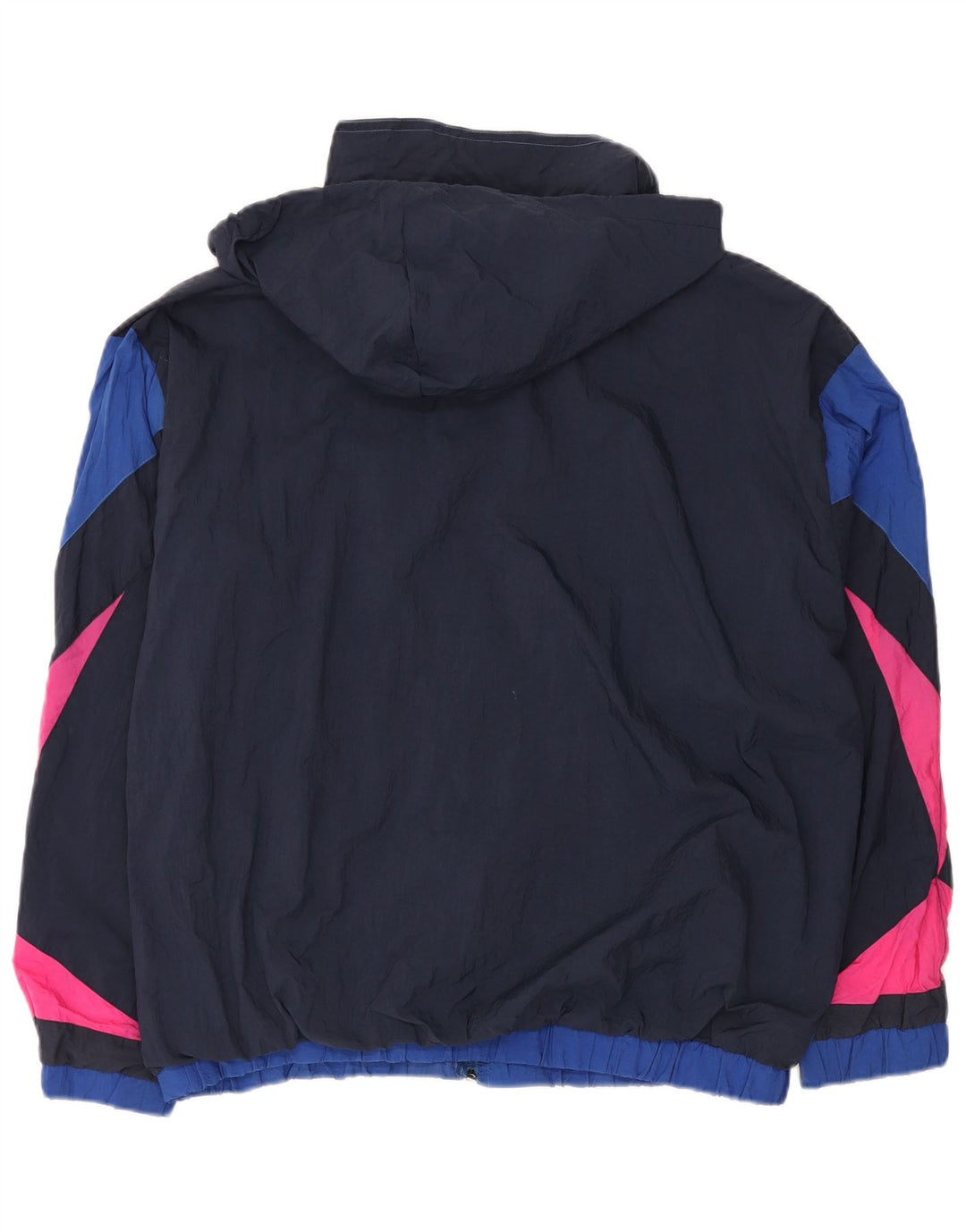 Vintage męska bluza dresowa z kapturem XL, wielobarwna, z blokami kolorów