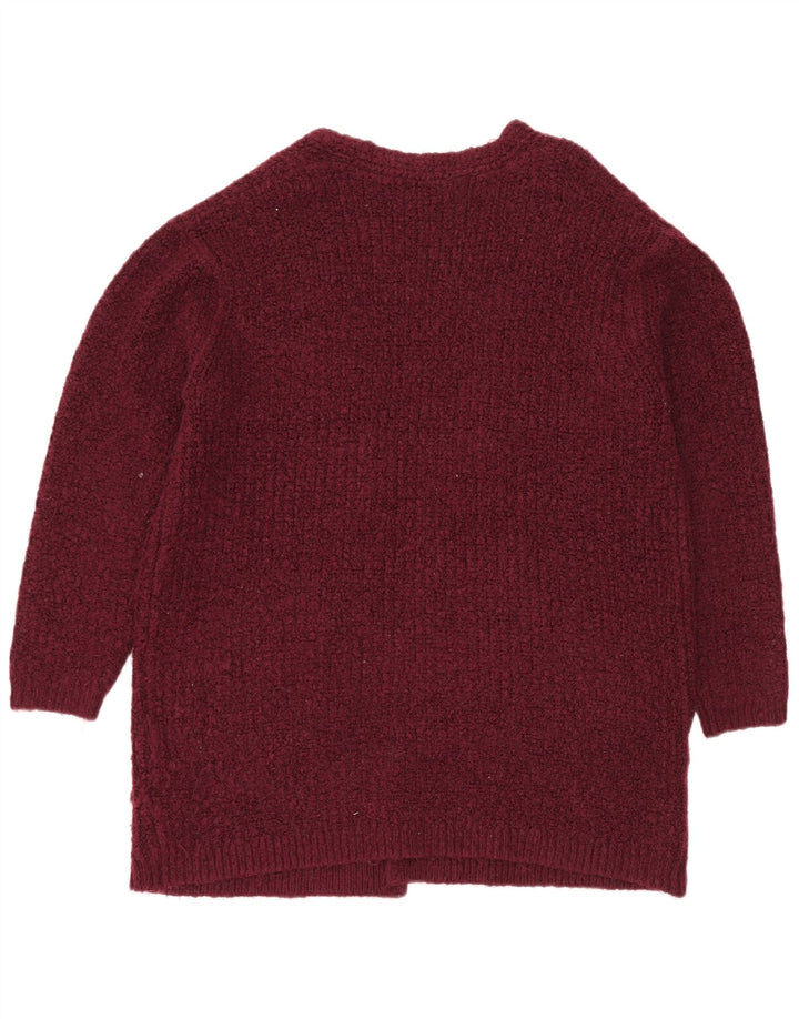 Marks & Spencer Damski sweter oversize z otwartym kardiganem, UK 16, duży bordowy