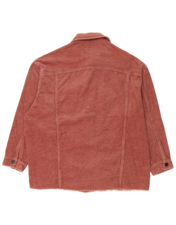 Damska oversize'owa kurtka sztruksowa Zara UK 10 Small Pink Cotton
