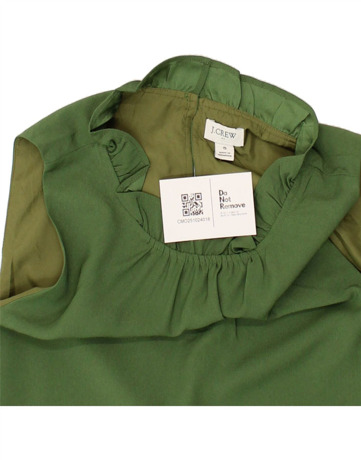 J. CREW Womens Sleeveless Blouse Top UK 10 Small Green Polyester Vintage J. Crew and Second-Hand J. Crew from Messina Hembry 