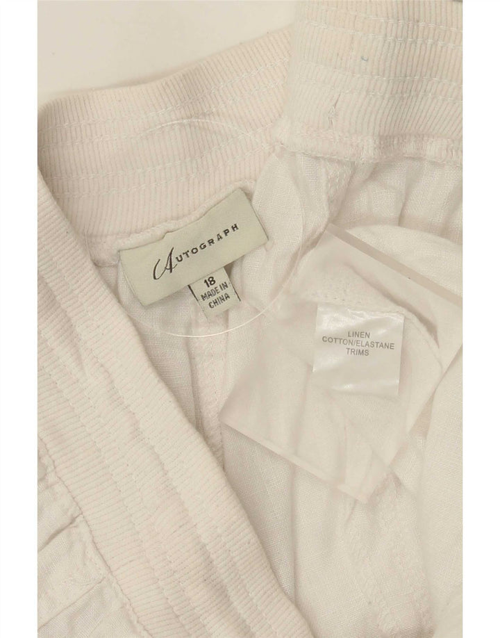 Marks & Spencer Damskie Bermudy z autografem UK 18 XL W36 Białe