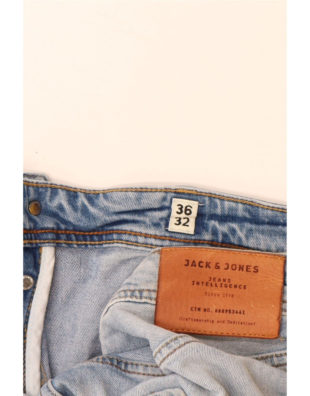 JACK & JONES Męskie proste dżinsy W36 L32 Niebieskie, bawełniane
