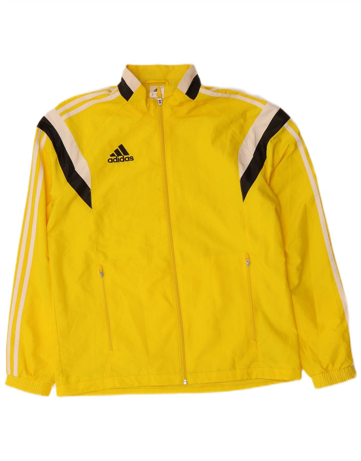 ADIDAS Mens Tracksuit Top Jacket Medium Yellow Colourblock Polyester