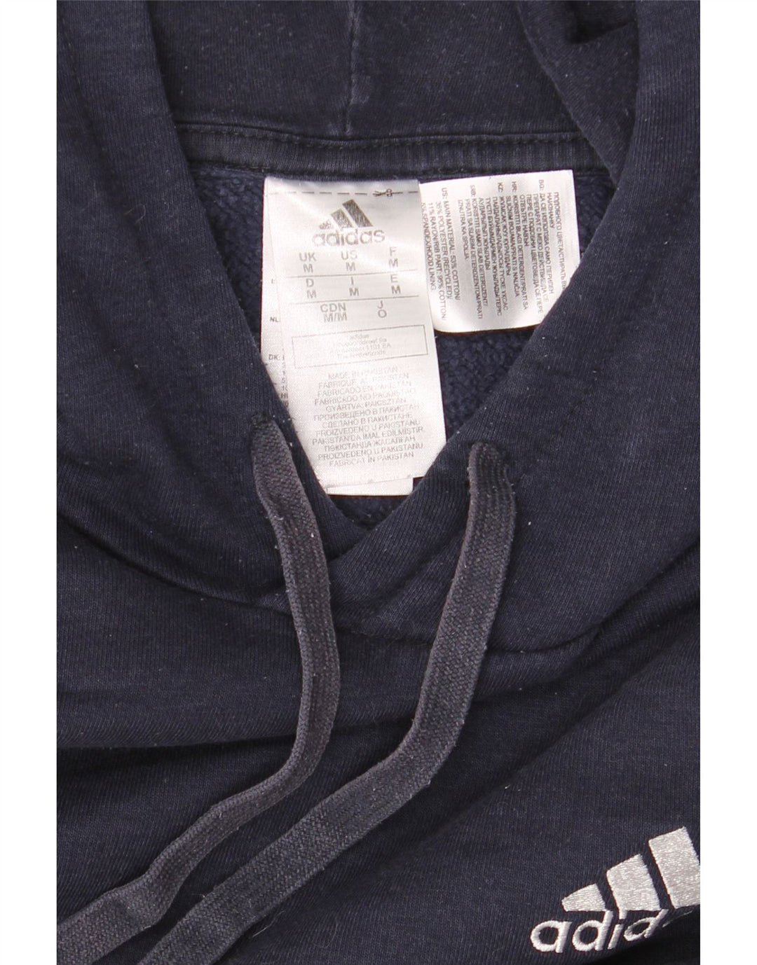 Męska bluza z kapturem Adidas, średnia, granatowa, bawełniana