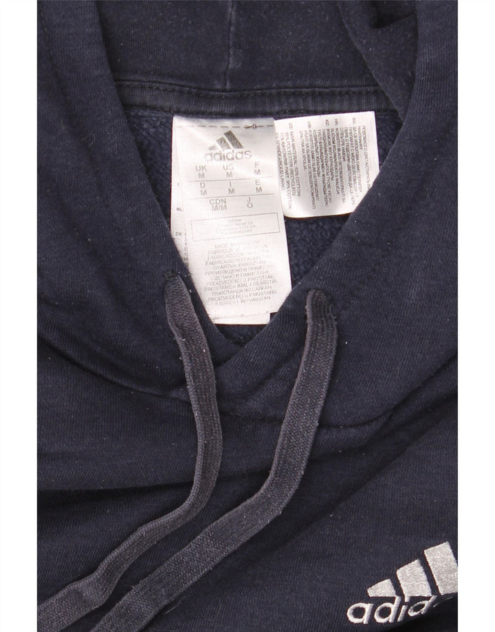 Męska bluza z kapturem Adidas, średnia, granatowa, bawełniana