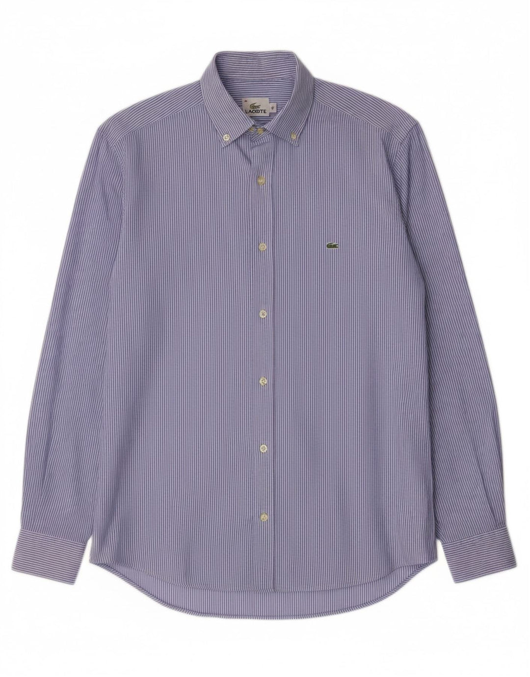 LACOSTE Mens Shirt Size 40 Medium Blue Pinstripe Cotton