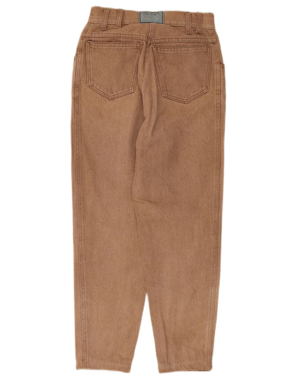 Damskie jeansy Prisma z wysokim stanem, zwężane UK 10, małe, W24 L24, brązowe