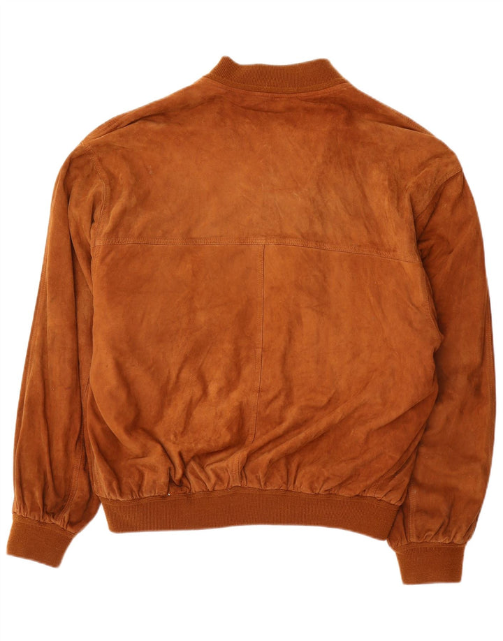 Vintage męska zamszowa kurtka bomber EU 52 XL brązowa skóra