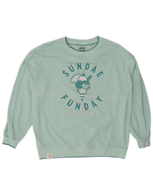Damska bluza oversize Fat Face Graphic UK 12 w kolorze średniego turkusu