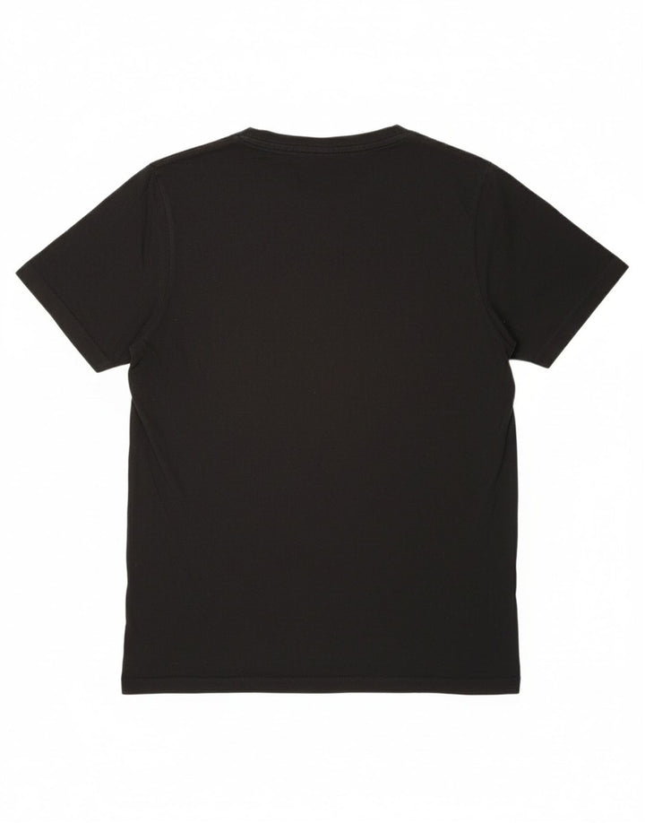 JACK & JONES Mens Graphic T-Shirt Top Medium Black Cotton
