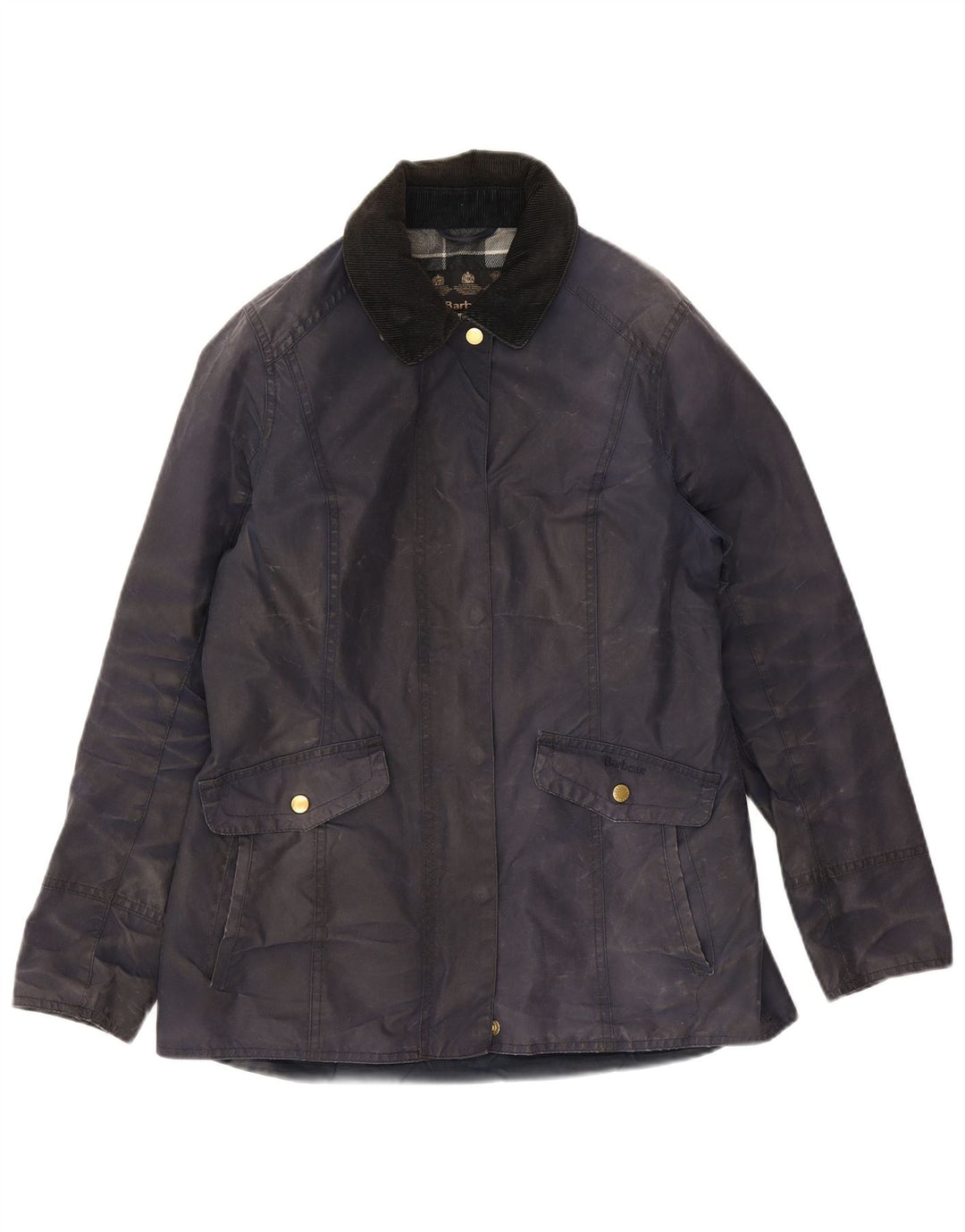 Kurtka damska Barbour z woskowanej bawełny UK 10, mała, granatowa, bawełniana