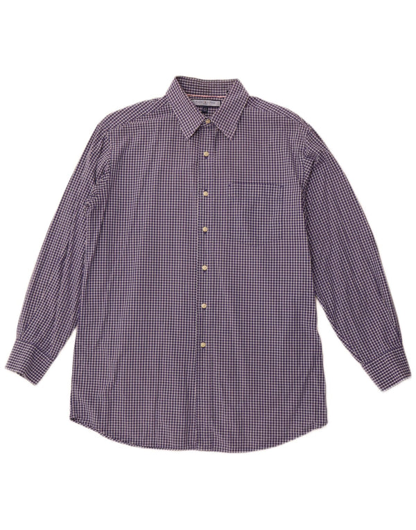 Męska koszula w kratę TOMMY HILFIGER, rozmiar 15 1/2, średni granatowy, bawełniany