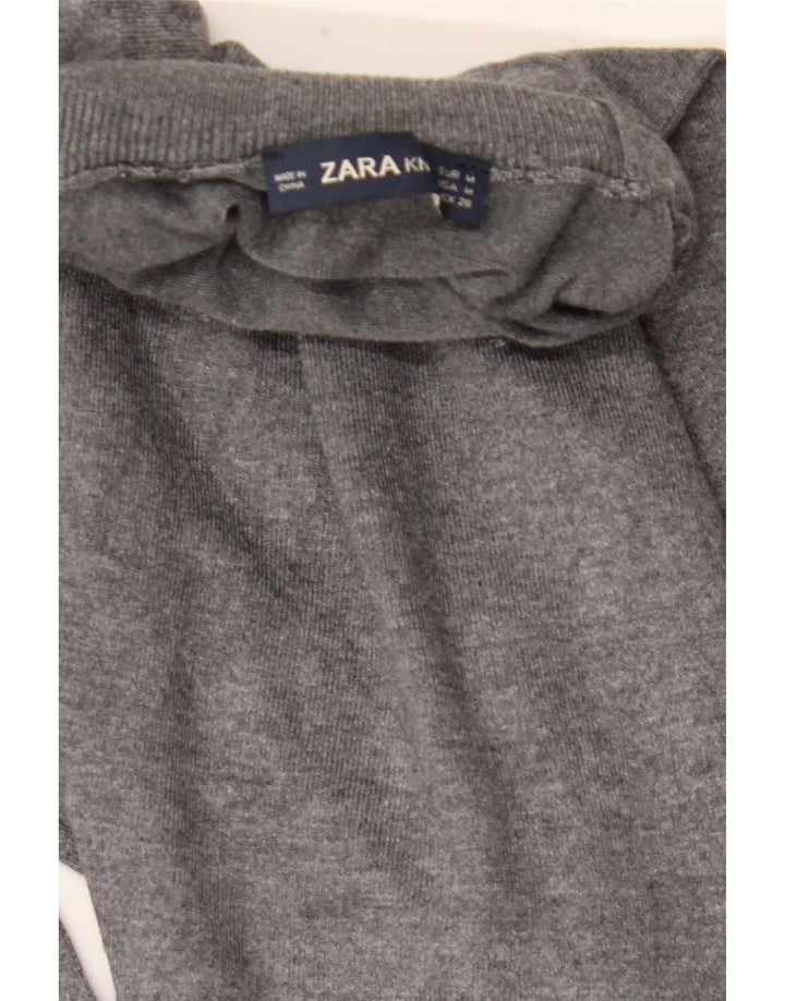 Sweter damski Zara z wywijanym dekoltem UK 12, średni szary
