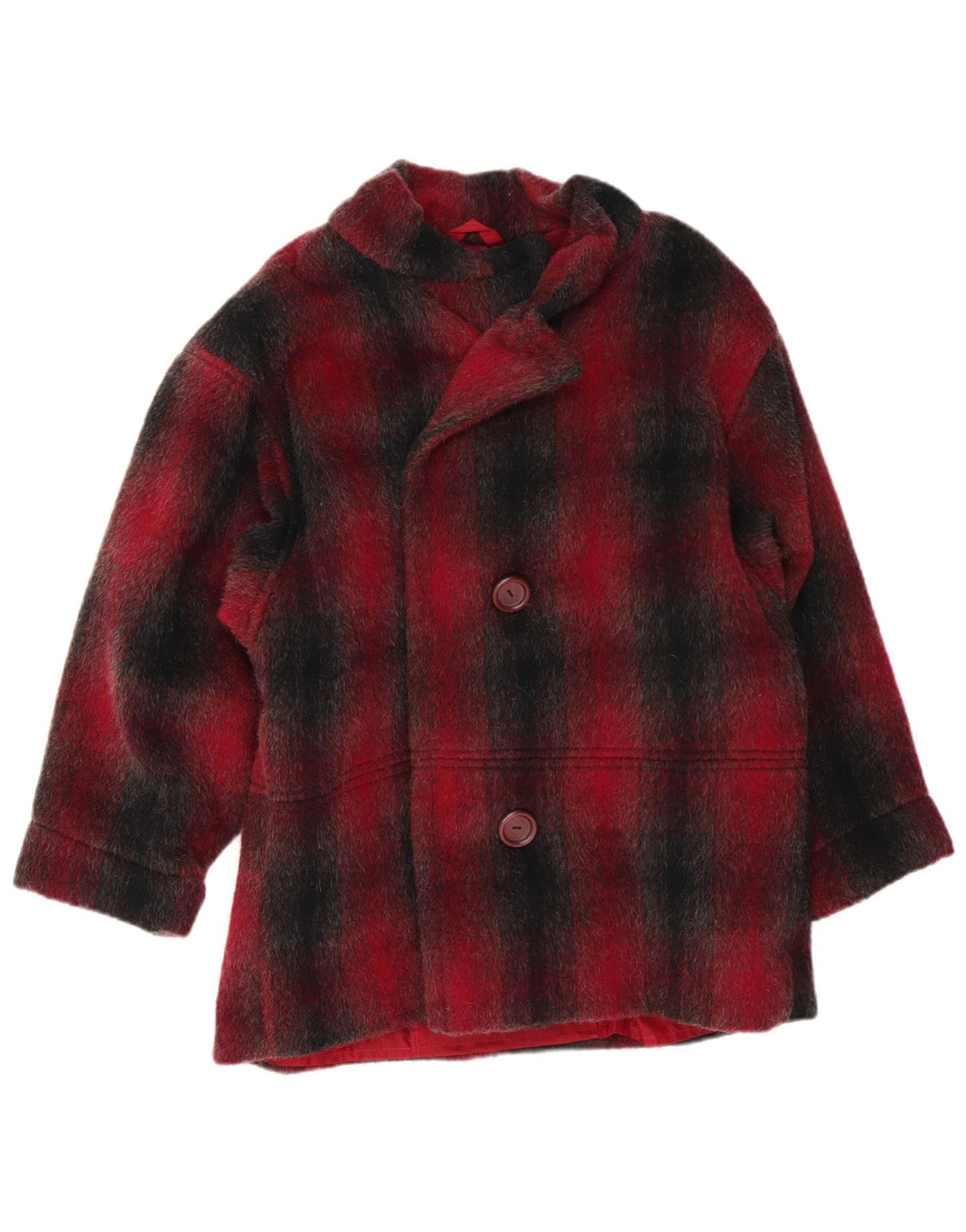 Płaszcz damski VINTAGE UK 16 w dużą czerwoną kratę