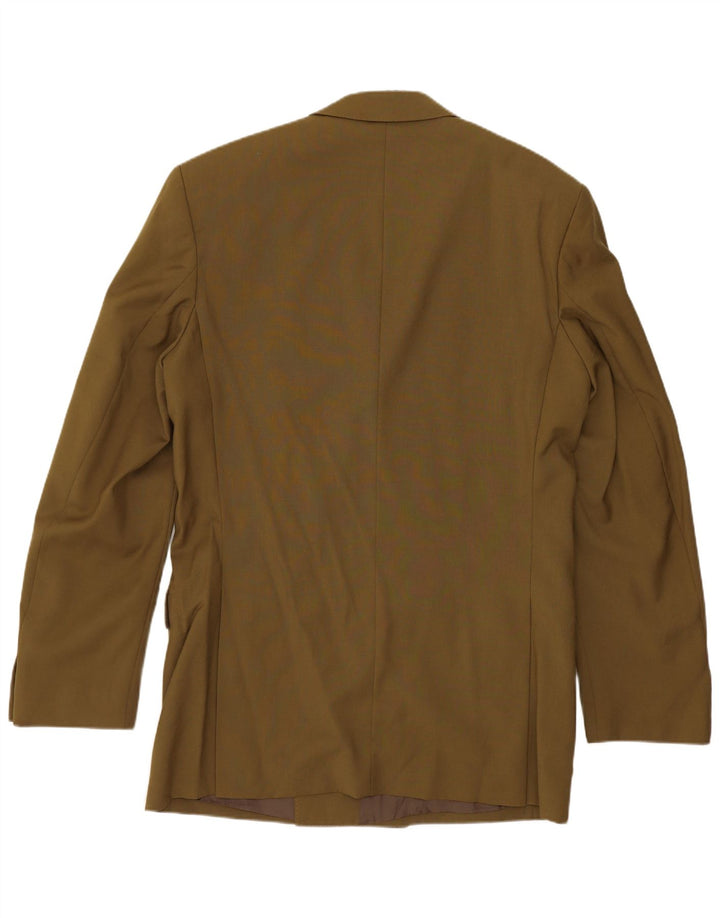 Vintage męska marynarka dwurzędowa UK 38 Medium Khaki, nowa wełna