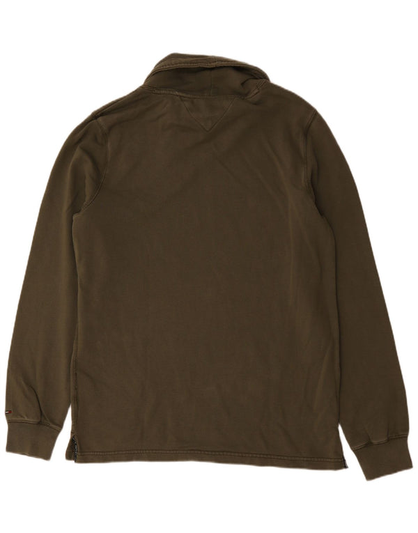 Męski sweter Tommy Hilfiger z grafiką i golfem XL, bawełniany khaki