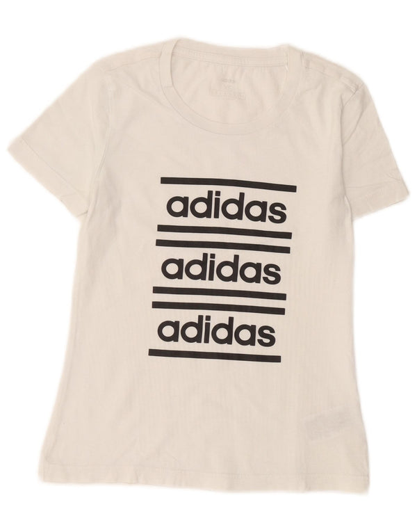 Damska koszulka z grafiką Adidas Top UK 4 XS Biała bawełna