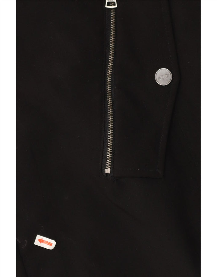 Damska kurtka parka z kapturem Dkny UK 18 XL, czarny poliester