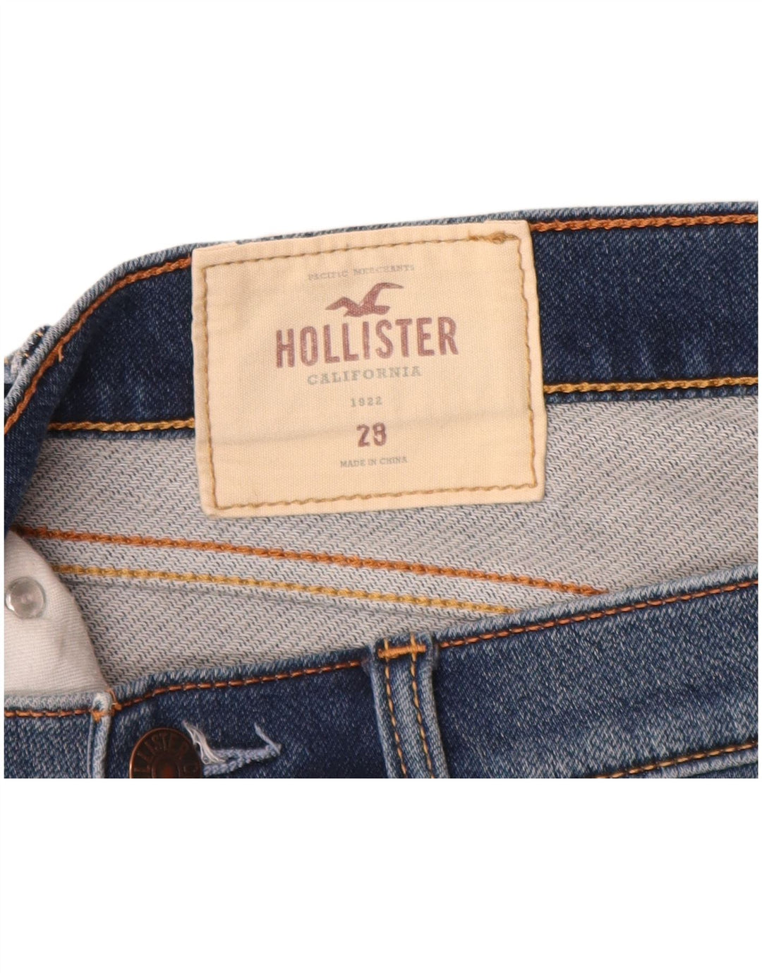 Męskie spodenki jeansowe HOLLISTER W28 Średnioniebieskie, bawełniane