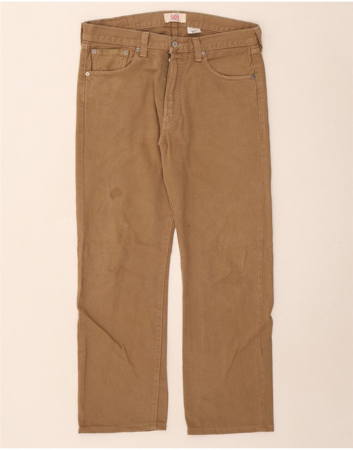 Męskie jeansy Levi's 501 Straight W33 L30 Beżowa bawełna