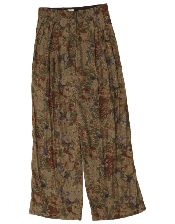 Damskie spodnie typu casual z wysokim stanem Jigsaw UK 8 Small W28 L30 Zielone kwiaty