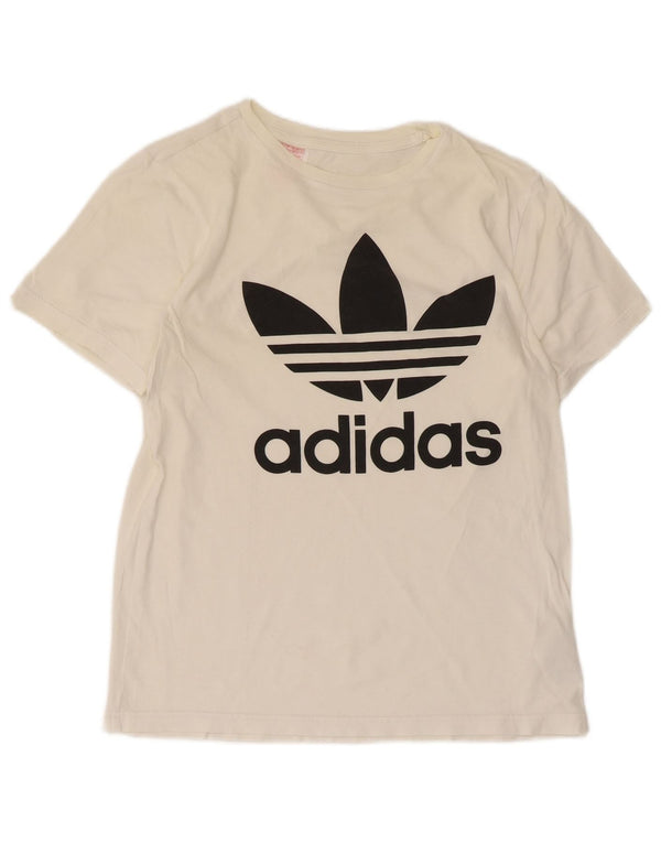 Chłopięca koszulka z grafiką Adidas, 13-14 lat, biała bawełna