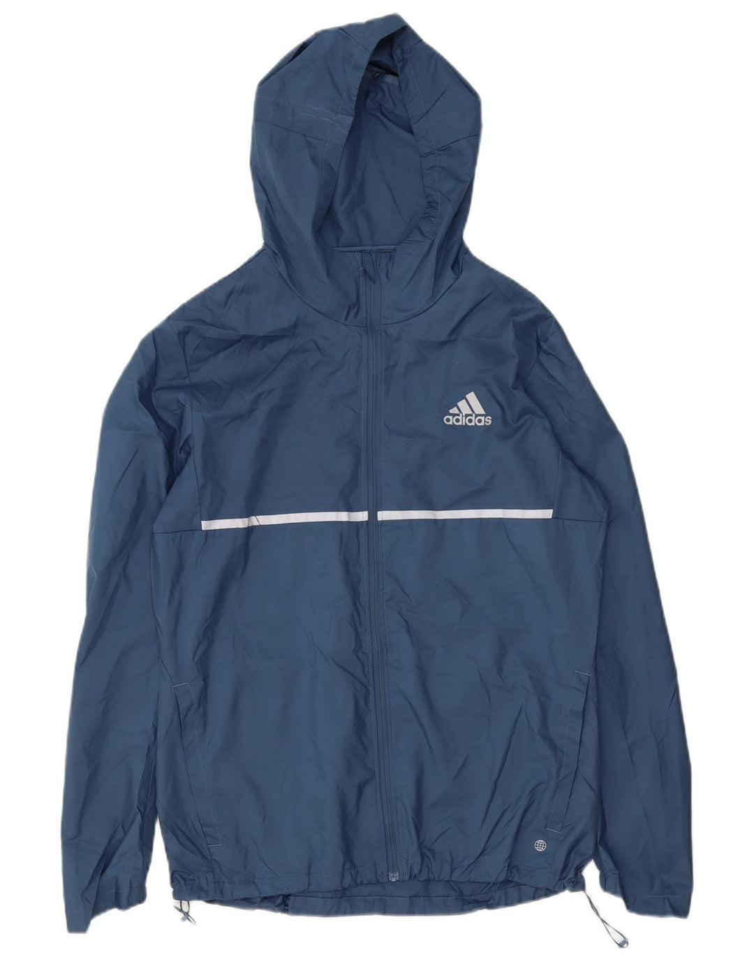 Męska kurtka przeciwdeszczowa Adidas z kapturem UK 38 Średni granatowy poliester
