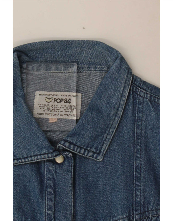 Damska koszula jeansowa oversize POP 84 UK 14, średnia niebieska bawełna