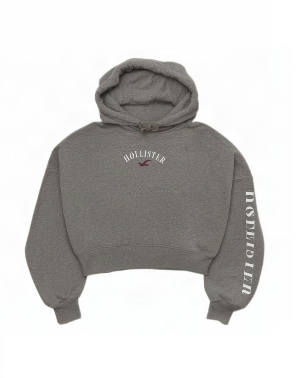 Damski sweter oversize z kapturem Hollister UK 14, średni szary, nakrapiany