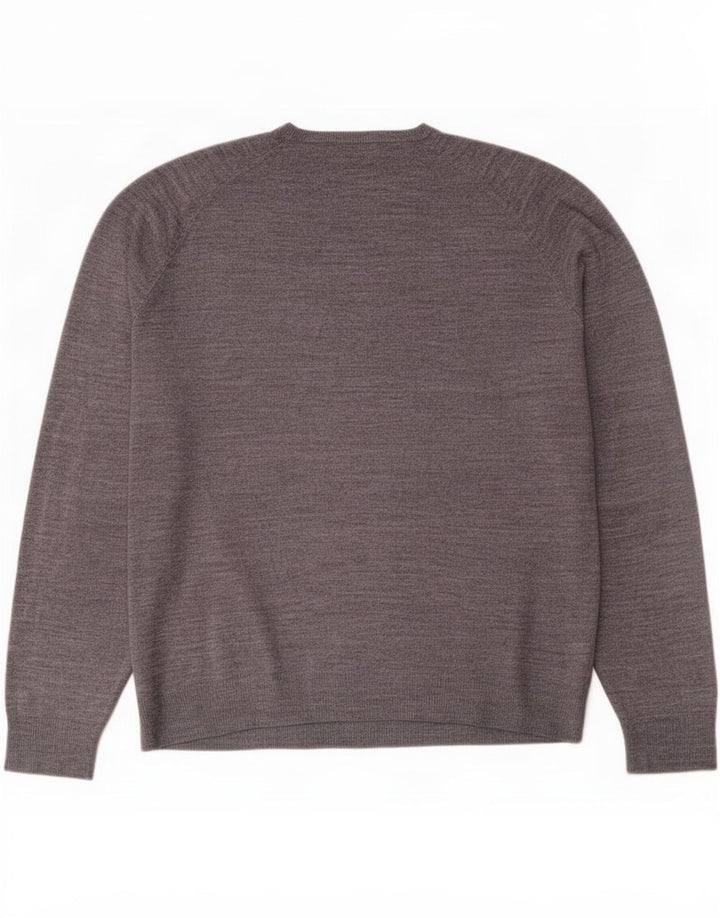 Męski sweter Marks & Spencer Blue Harbor z dekoltem w kształcie litery V, średnioszary, akrylowy
