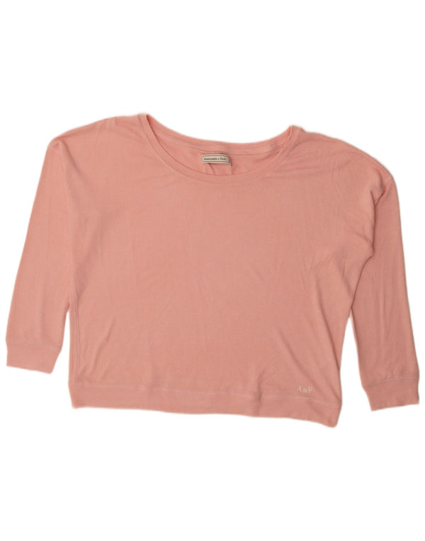 Damska bluzka oversize Abercrombie & Fitch UK 16, duża, różowa wiskoza