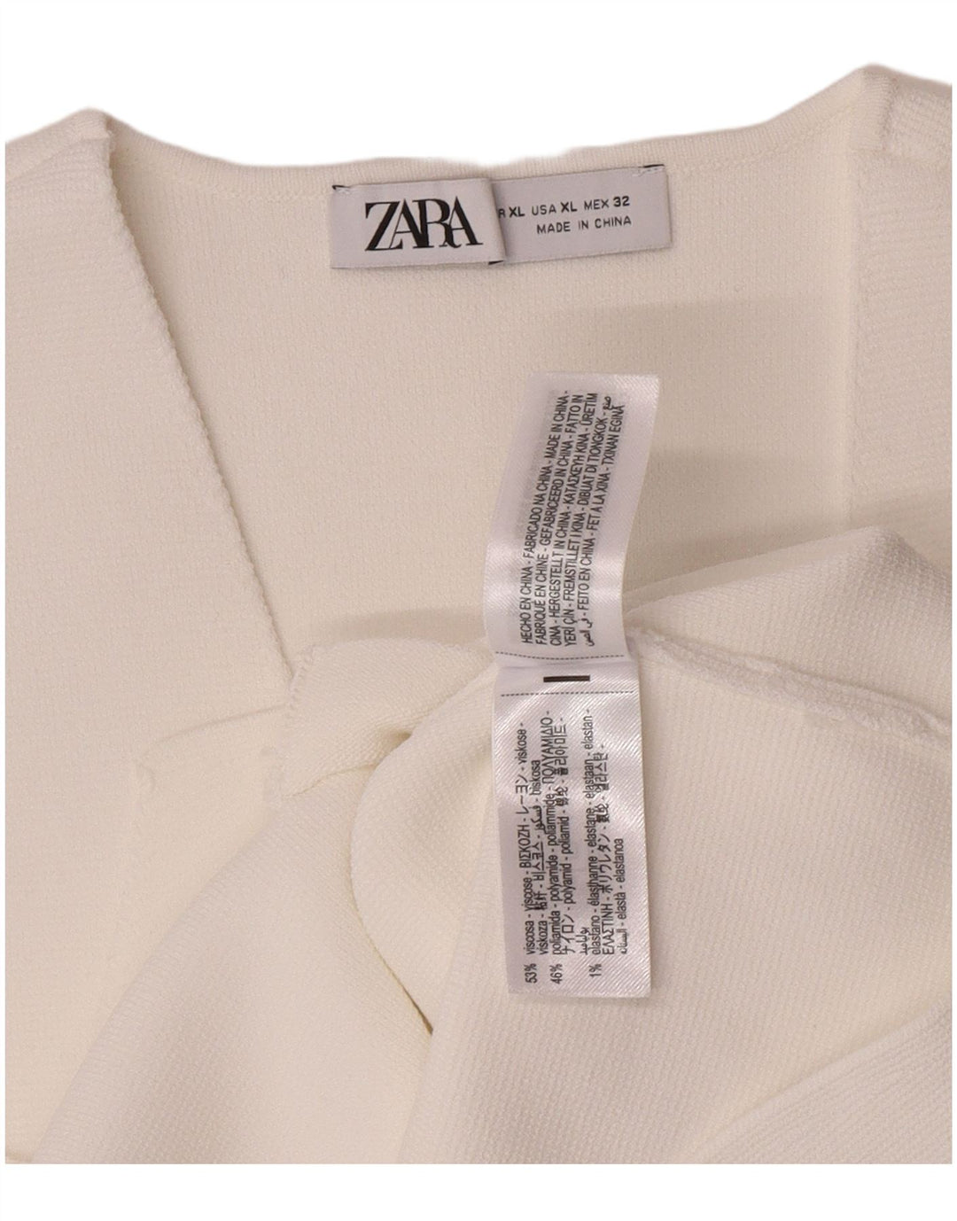 Kamizelka damska Zara UK 18 XL Biała wiskoza
