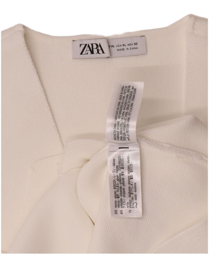 Kamizelka damska Zara UK 18 XL Biała wiskoza