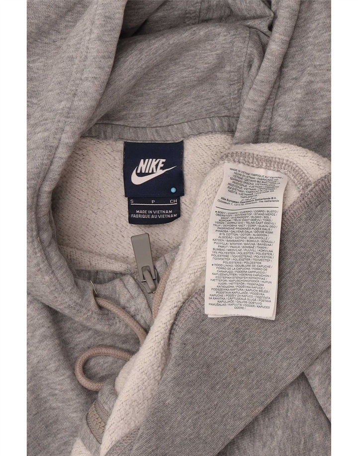 Męski sweter z kapturem i zamkiem błyskawicznym Nike, mały, szary, z bawełny w cętki