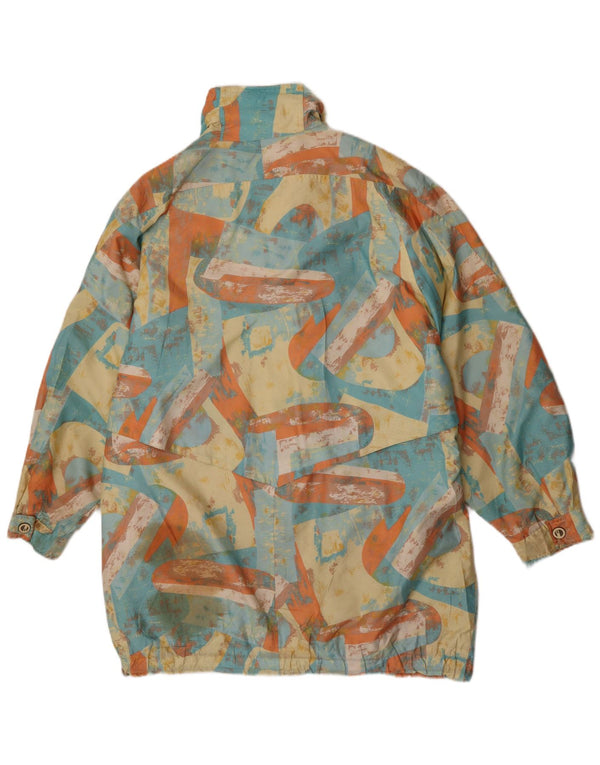 Vintage damski płaszcz wiatrówka w abstrakcyjny wzór EU 46 XL wielokolorowy