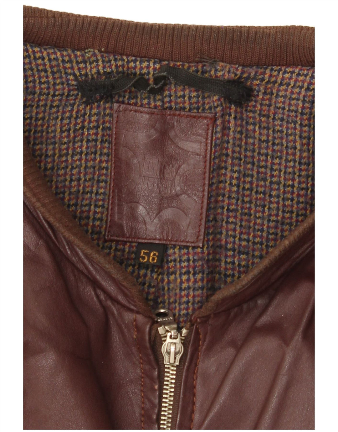 Męska kurtka skórzana VINTAGE UK 38 w kolorze średniego burgunda