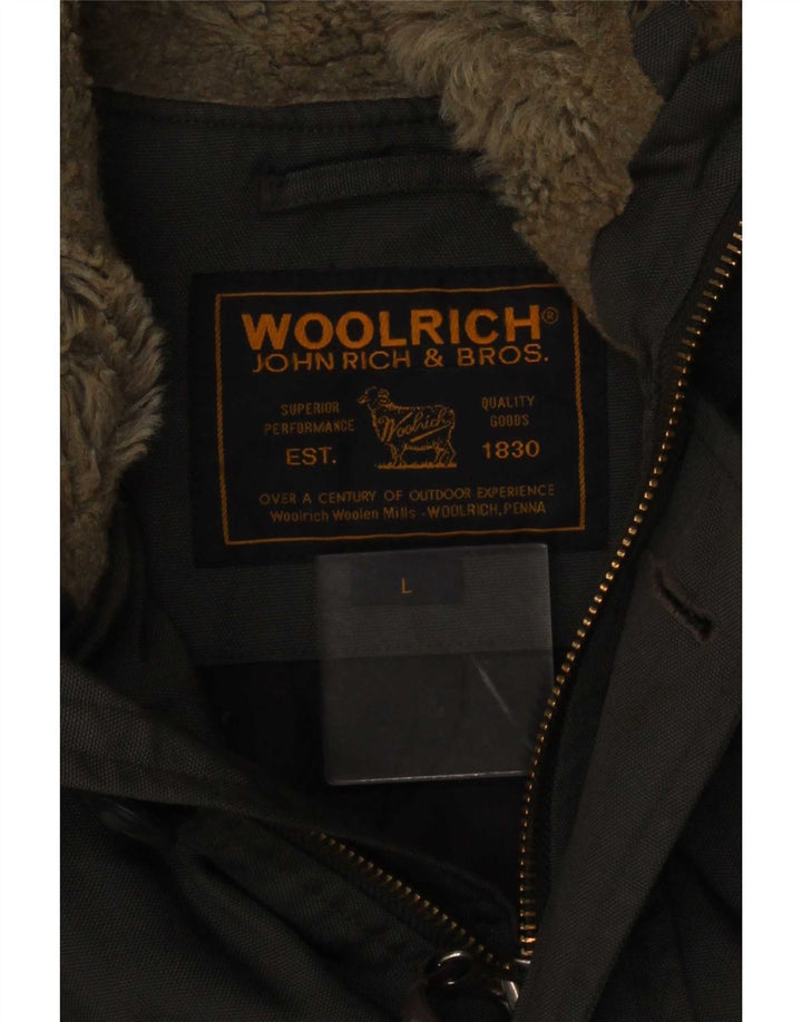 Męska kurtka parka z kapturem Woolrich UK 40, duża, szara