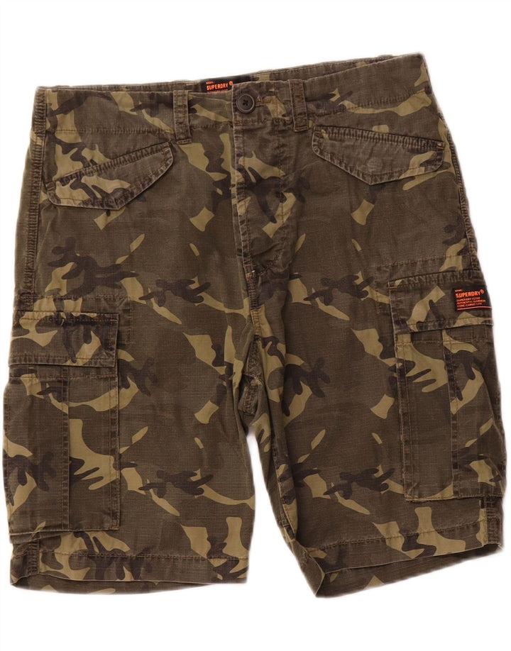 Męskie spodenki cargo Superdry W30 Średni khaki, bawełna w kamuflażu
