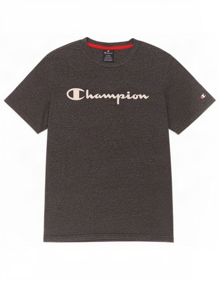 Męski T-shirt Champion z grafiką, duży, szary, nakrapiany