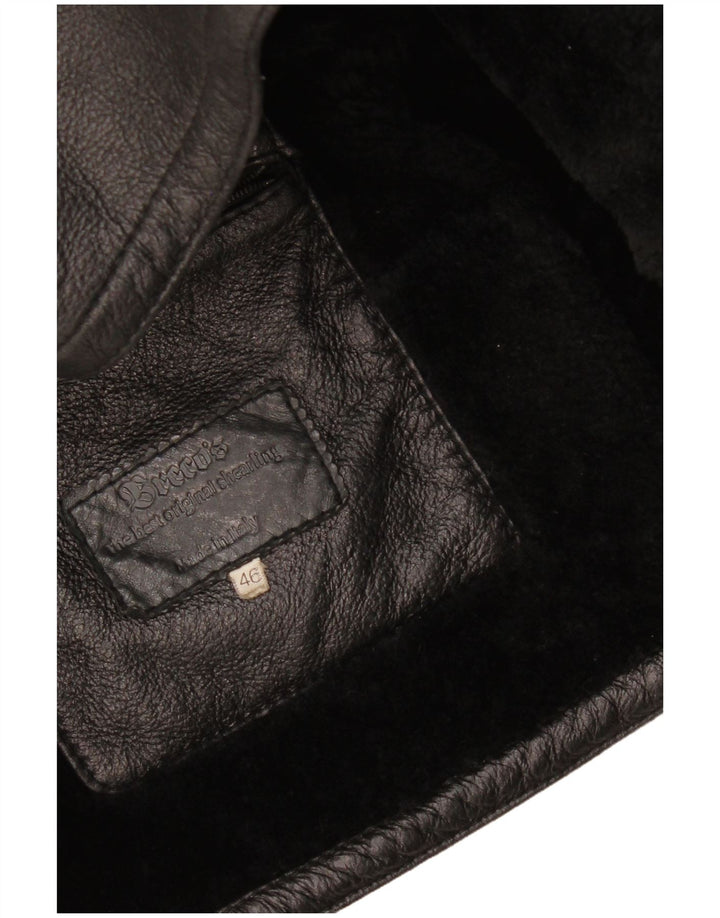 Vintage męska kurtka Shearling IT 46 Small Black Shearling