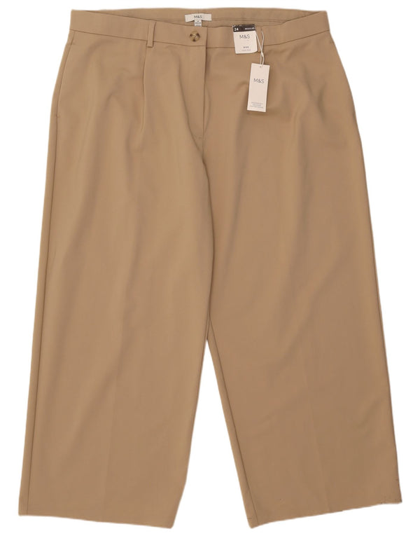 Spodnie Chino Marks & Spencer Damskie UK 24 4XL W44 L28 Beżowe