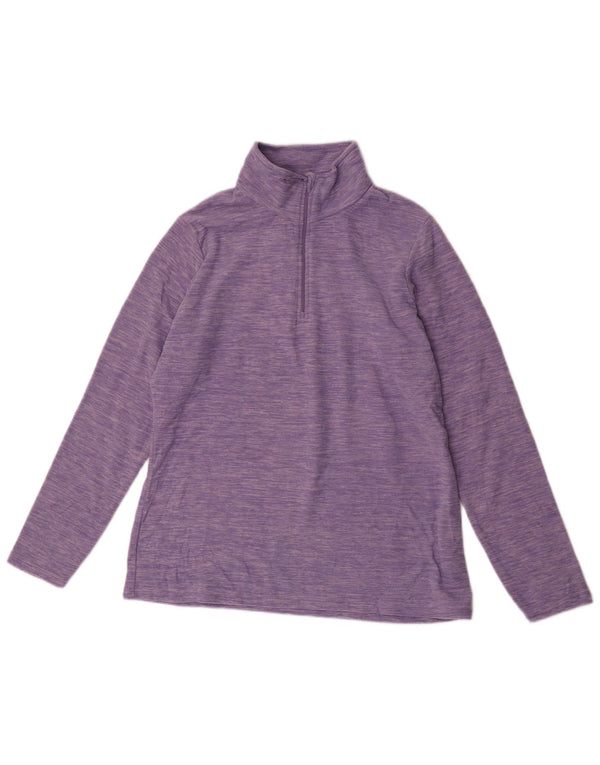 Damski sweter polarowy Mountain Warehouse z zamkiem błyskawicznym UK 16, duży, fioletowy nakrapiany