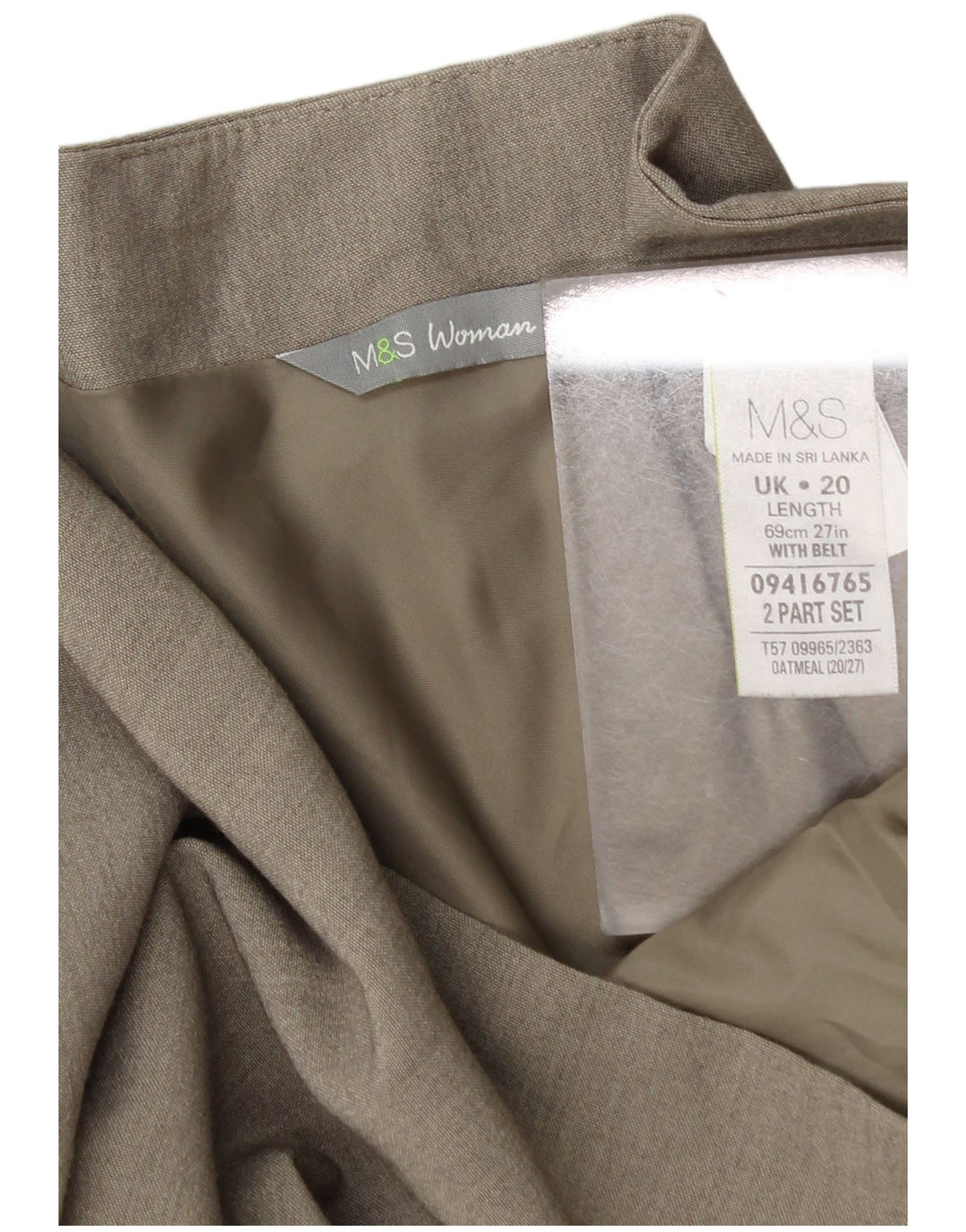 Marks & Spencer Damska spódnica ołówkowa UK 20 2XL W42 Beżowy poliester