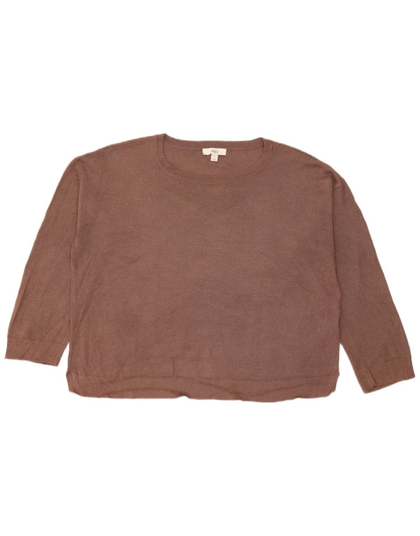 Marks & Spencer Damski sweter z dekoltem w łódkę, UK 14, średni brąz