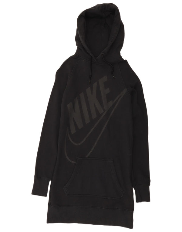 Damska graficzna sukienka z kapturem Nike UK 10, mała, czarna, bawełniana
