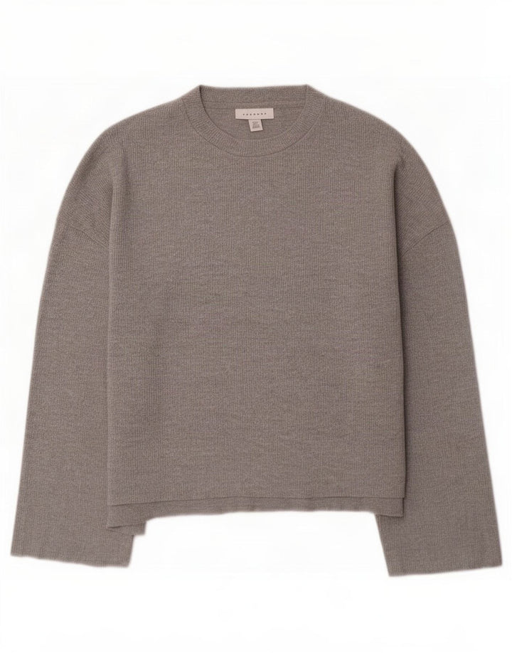 Topshop damski top oversize z rękawem 3/4 UK 10, mały, szary