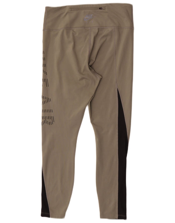 Damskie legginsy Nike Dri Fit Graphic Crop UK 16, duże bloki kolorów khaki