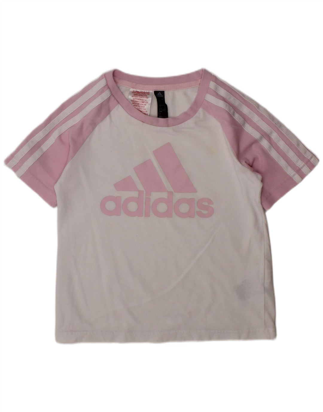 Dziewczęcy T-shirt ADIDAS Aeroready z grafiką, 6-7 lat, biały, z blokami kolorów